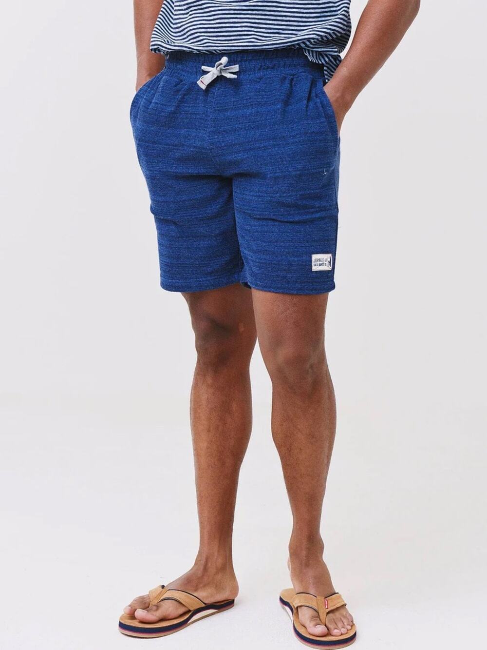 JOHNNIE-O Men's Cabana Lounger French Terry Short Heather Blue Size Large